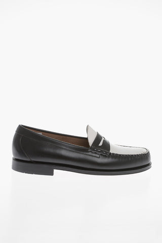 Two-toned Leather Penny Loafers