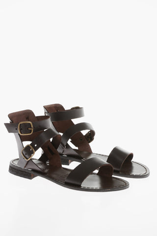 Sandali In Pelle Con Fibbia