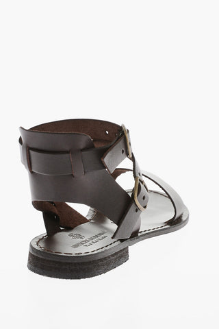 Sandali In Pelle Con Fibbia