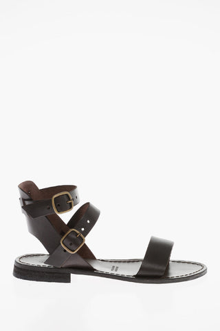 Sandali In Pelle Con Fibbia