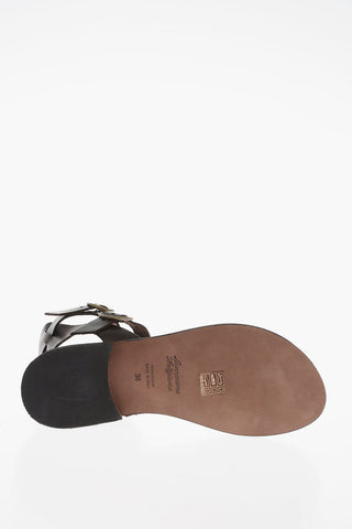 Sandali In Pelle Con Fibbia