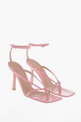 Leather Sandals With Straps 10 cm