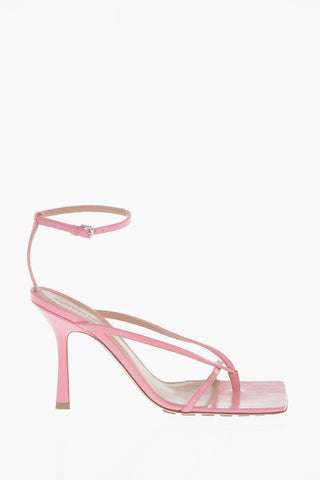 Leather Sandals With Straps 10 cm