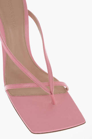 Leather Sandals With Straps 10 cm
