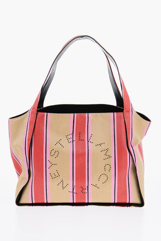 Borsa Tote In Raffia Con Stampa A Righe