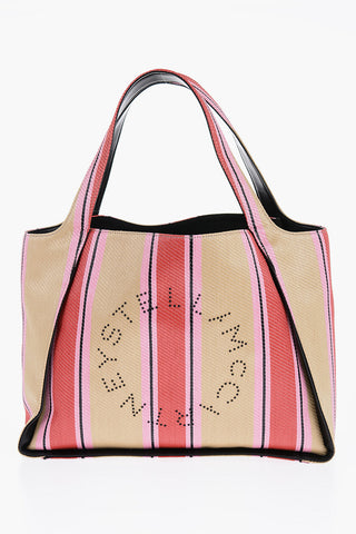 Borsa Tote In Raffia Con Stampa A Righe