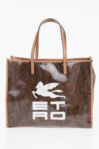 Logo print Tote Bag With Piasley Pattern