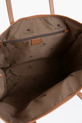 Logo print Tote Bag With Piasley Pattern