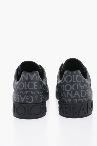 Low-Top Sneakers With Allover Jacquard Logo