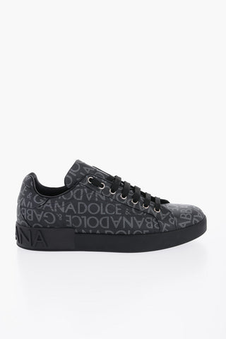 Low-Top Sneakers With Allover Jacquard Logo