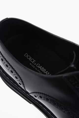 Leather Oxford Shoes With Brogues Details