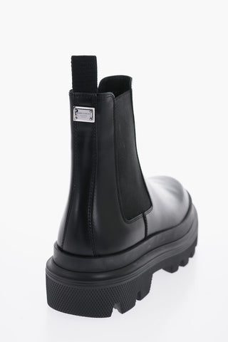 Leather Chelsea Boots With Tank Soles