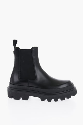 Leather Chelsea Boots With Tank Soles