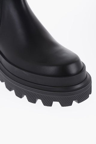 Leather Chelsea Boots With Tank Soles