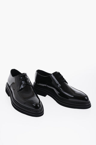 Pointed Patent Leather Derby Shoes