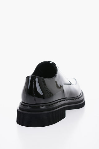 Pointed Patent Leather Derby Shoes