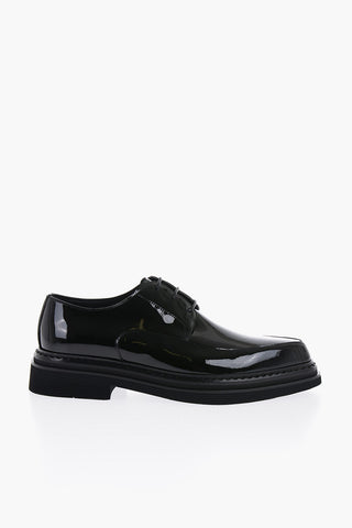 Pointed Patent Leather Derby Shoes