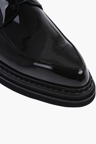 Pointed Patent Leather Derby Shoes