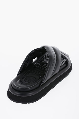 Vegan Leather Criss Cross Slides