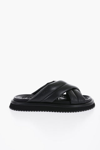 Vegan Leather Criss Cross Slides