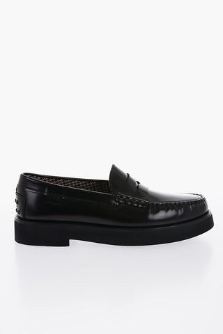 Brushed Leather Penny Loafers