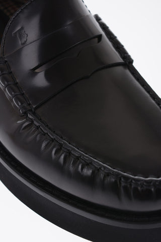 Brushed Leather Penny Loafers