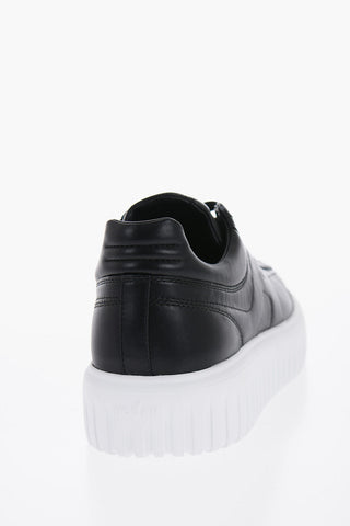 Leather Low-Top Sneakers With Creeper Sole
