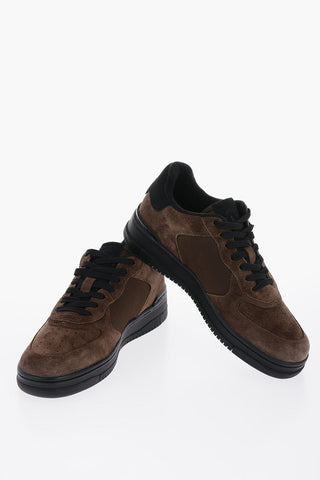 Sneakers Low-Top In Pelle Scamosciata Con Ricamo