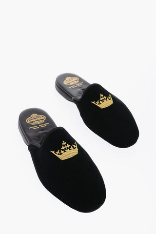 Sabot In Velluto ARIEL CROWN Con Ricamo