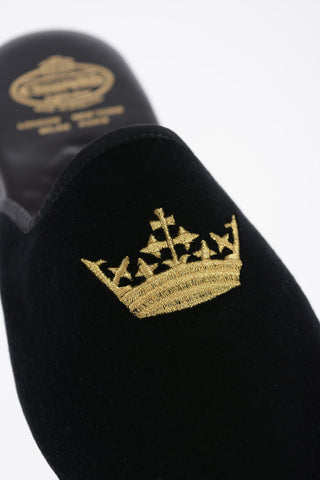 Sabot In Velluto ARIEL CROWN Con Ricamo