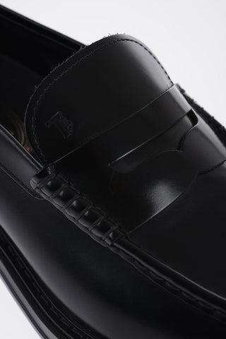 Brushed Leather Penny Loafers