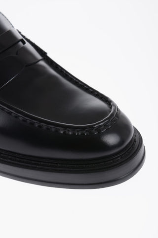 Brushed Leather Penny Loafers