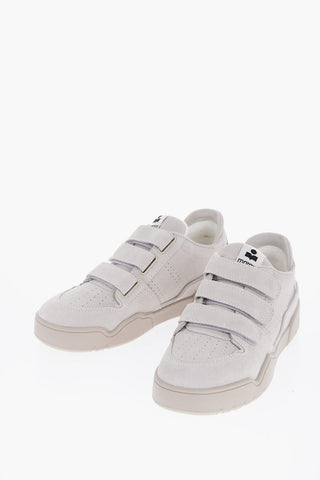 Sneakers Low-Top In Pelle Scamosciata Con Chiusura Strap