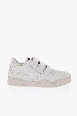 Sneakers Low-Top In Pelle Scamosciata Con Chiusura Strap