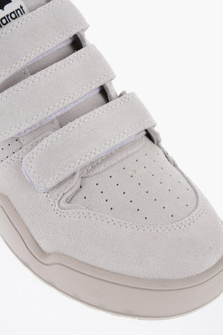 Sneakers Low-Top In Pelle Scamosciata Con Chiusura Strap