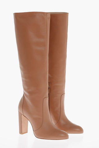 Leather VIDA Under-the-Knee Boots with Inner Zip 10cm