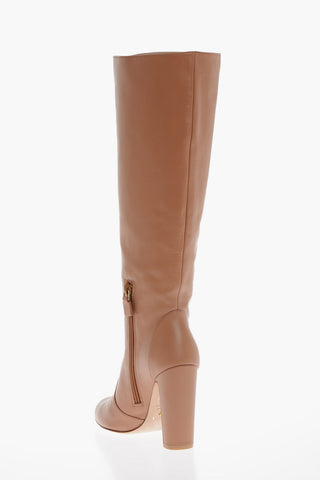 Leather VIDA Under-the-Knee Boots with Inner Zip 10cm
