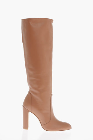 Leather VIDA Under-the-Knee Boots with Inner Zip 10cm