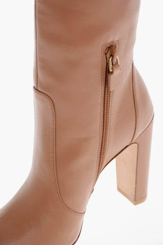 Leather VIDA Under-the-Knee Boots with Inner Zip 10cm