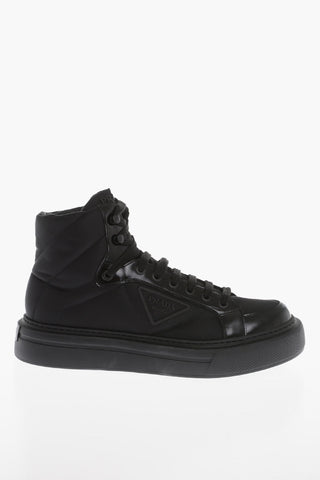High-Top Sneakers With leather Details