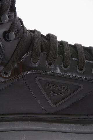 High-Top Sneakers With leather Details