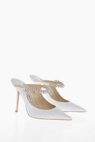 Gilleted SANDY Mules With Rhinestone Details Heel 11 cm