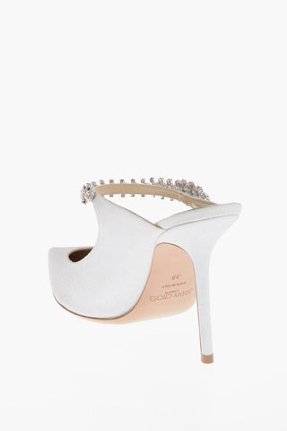 Gilleted SANDY Mules With Rhinestone Details Heel 11 cm
