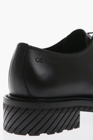 Leather MILITARY Derby Shoes With Embossed Soles