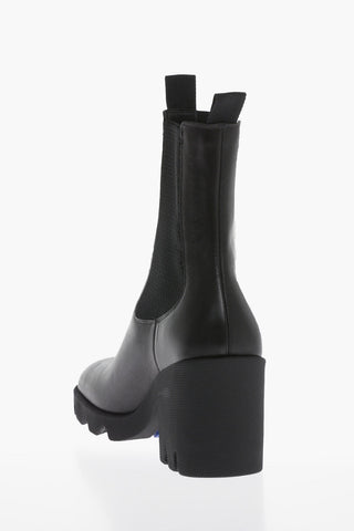 Leather Chelsea Booties with Rubber Sole 8cm