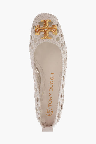 Braided Leather Ballerinas With Logo Details