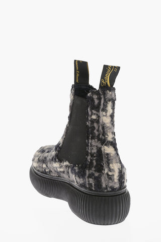 Wool Tweed ARPEGE Chelsea Boots with Platform Sole