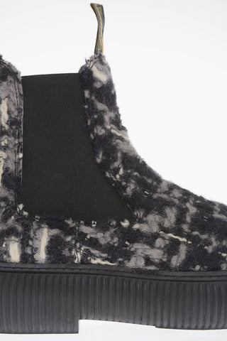 Wool Tweed ARPEGE Chelsea Boots with Platform Sole