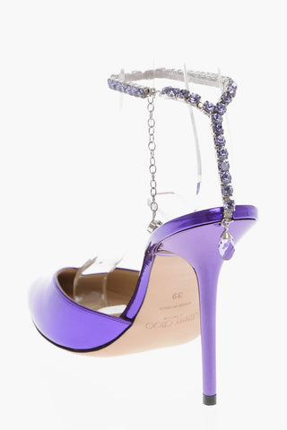 Slingbacks SAEDA in Vernice Lamè con Dettaglio Gioiello 10cm