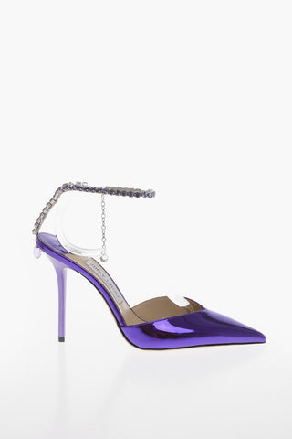 Slingbacks SAEDA in Vernice Lamè con Dettaglio Gioiello 10cm